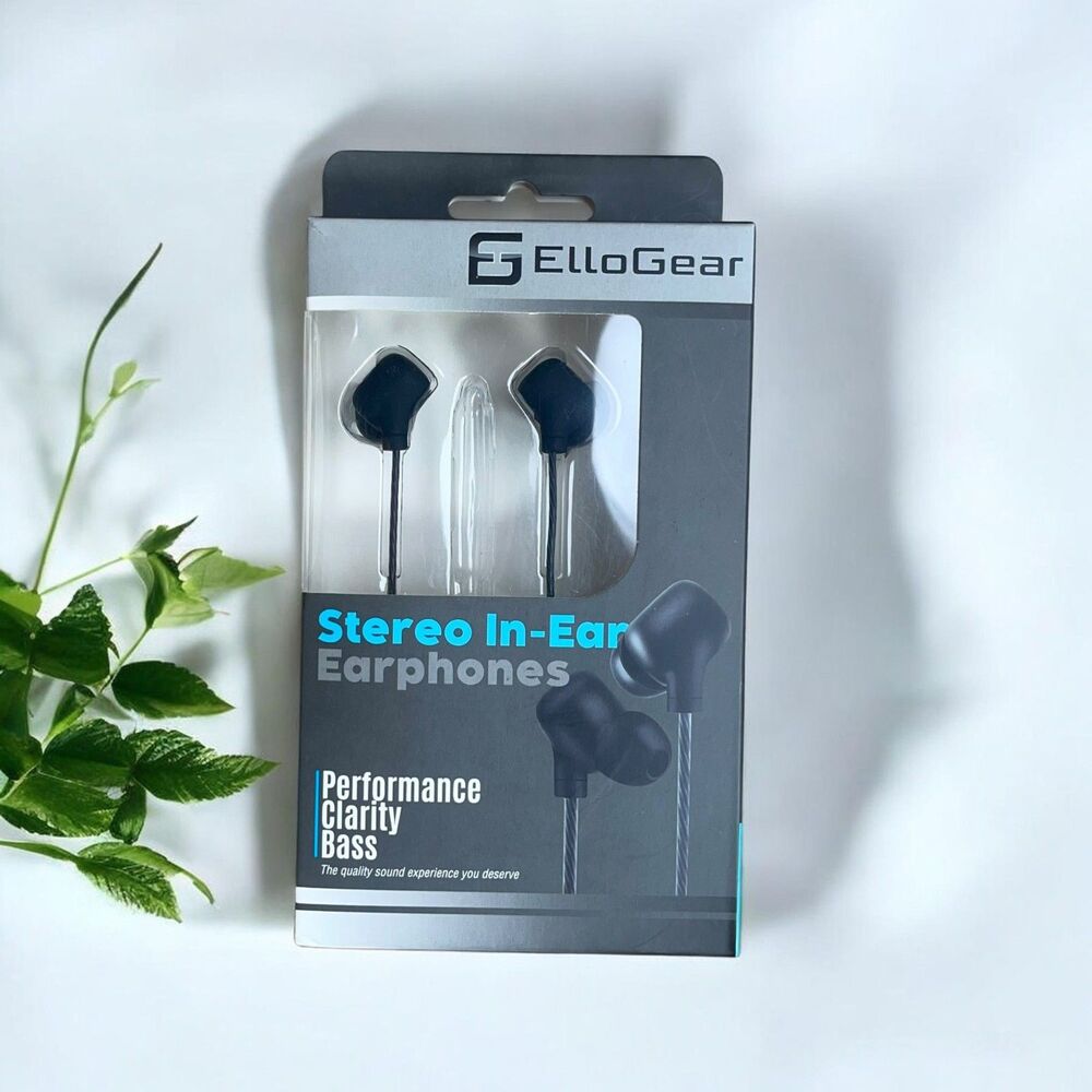 🆕 ElloGear Wired In-Ear Earbuds Headphones 3.5mm Mic Volume Control